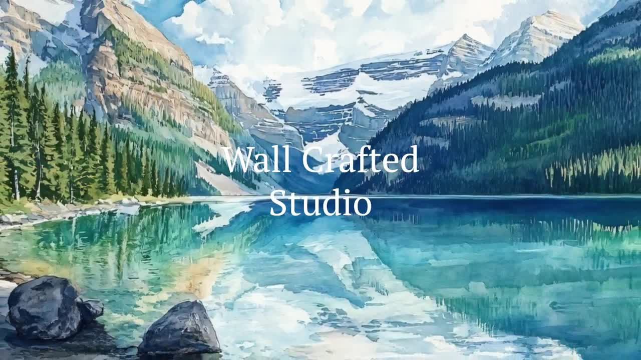 油彩画　『Canada Lake Louise』 LAKE LOUISE Print | Landscape Canvas, Alberta Print
