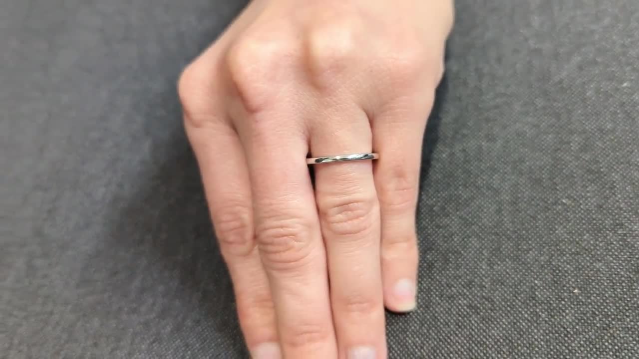 Simple Sparkling Band Ring, Rose gold plated