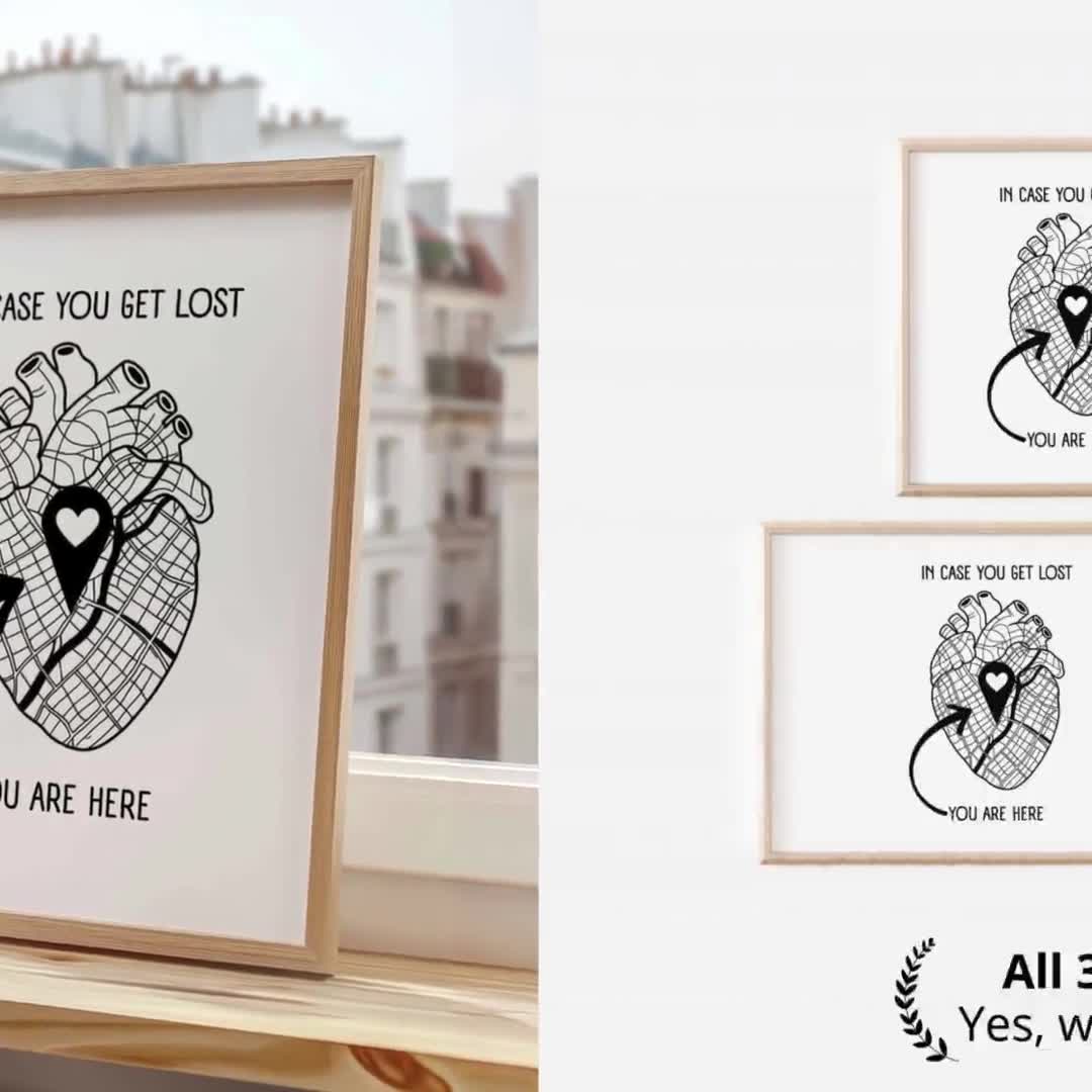Anatomical Heart Map Art Print | Minimalist Love Gift (digital