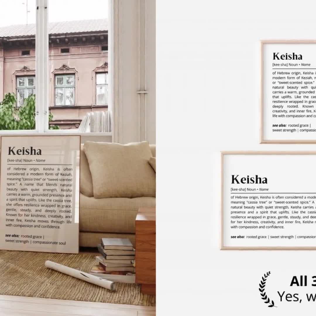 Keisha Name Meaning Print | Personalized Gift | Nursery Wall Art | Instant  Digital Download