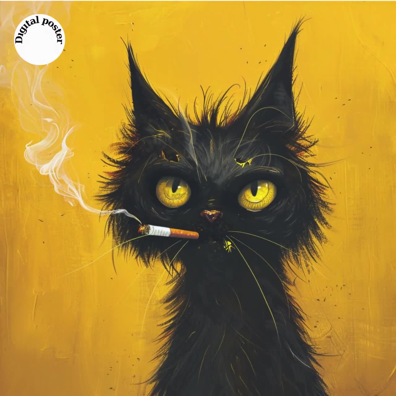 cat smoking cigarette cartoon Retro Cool Vector Illustration 9303536 Vector Art at Vecteezy Smoking Cat Drawing
