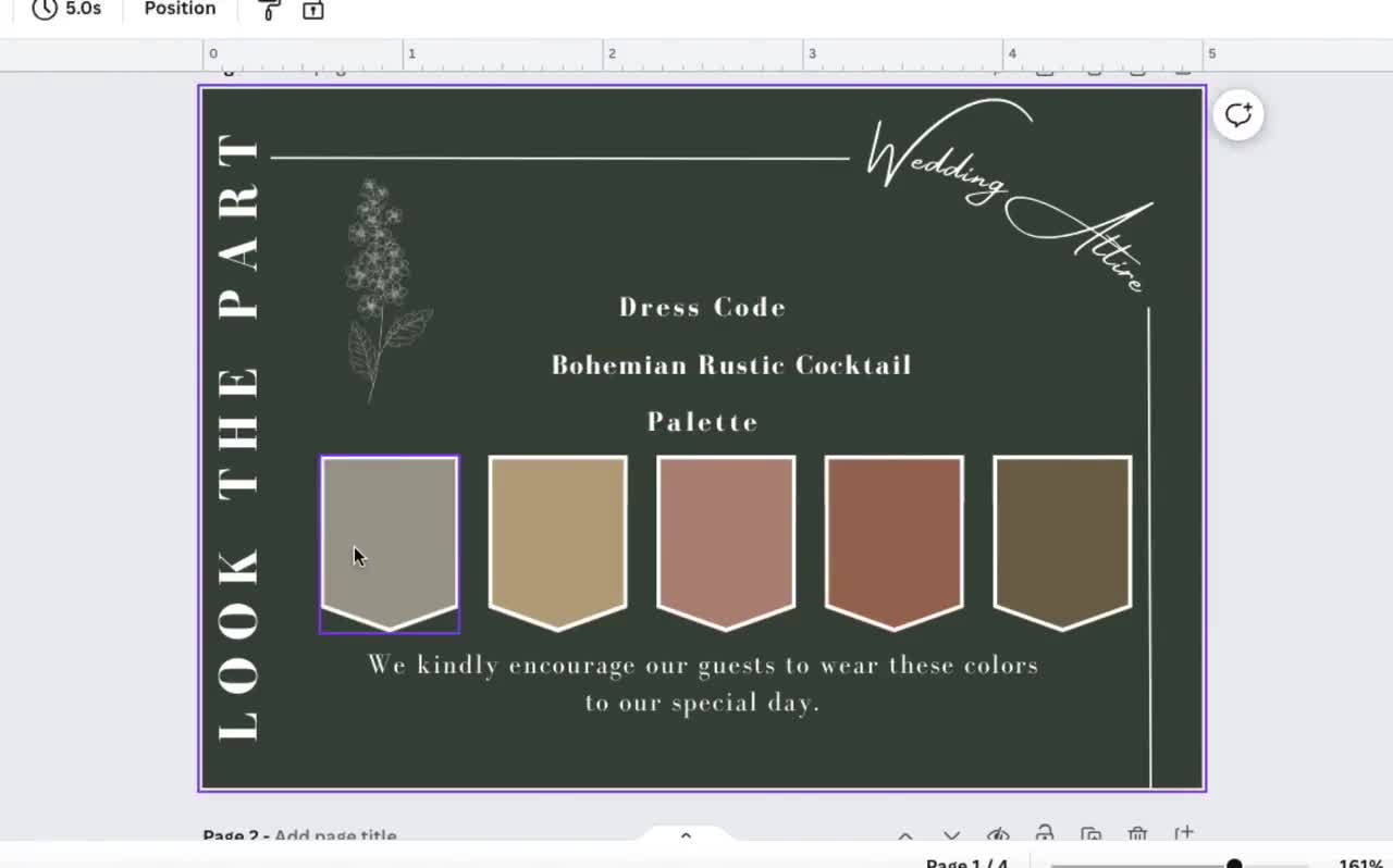 Sage Green Wedding Dresscode Card, Floral Guest Attire (DIY Template)