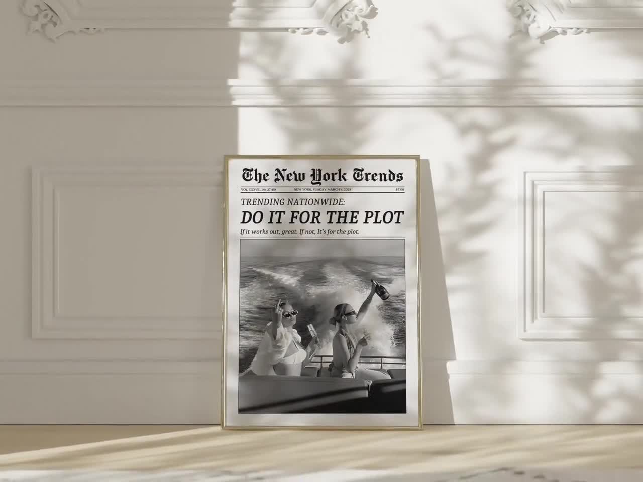 Poster Retrò Chicago In Bianco E Nero - Stampa Motivazionale 'Do It For The Plot' Per Arredamento Moderno, 30x40 Cm