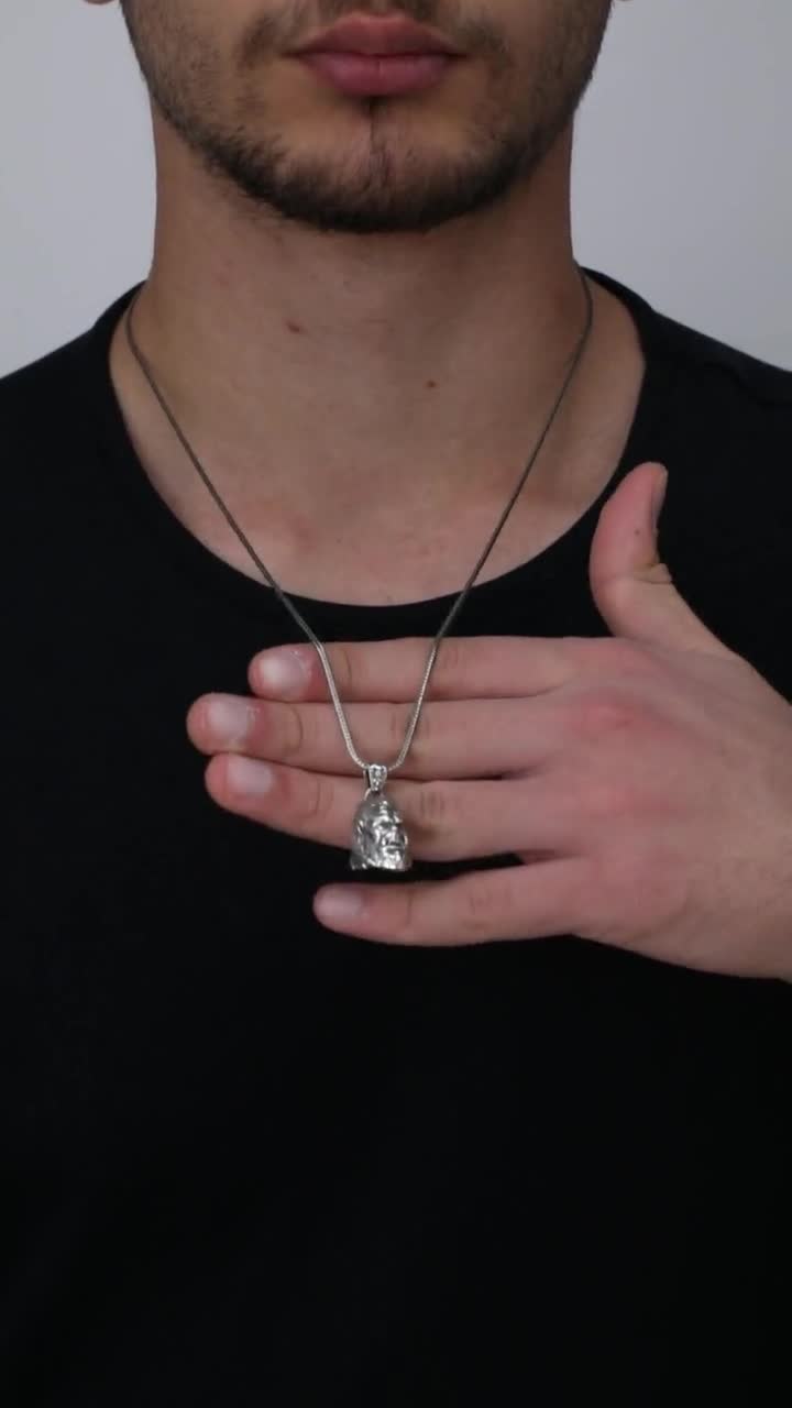 Orc Head Necklace, 3D Fictional Character Necklace, Orc Pendant