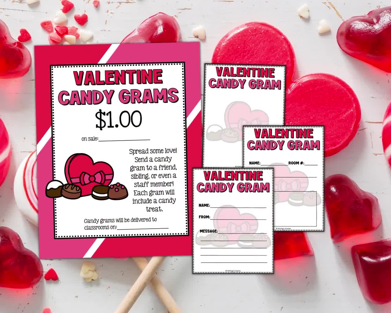 Valentines Day Candy Gram Fundraiser, Candy Gram Template, Candy Gram  Printable Fundraiser