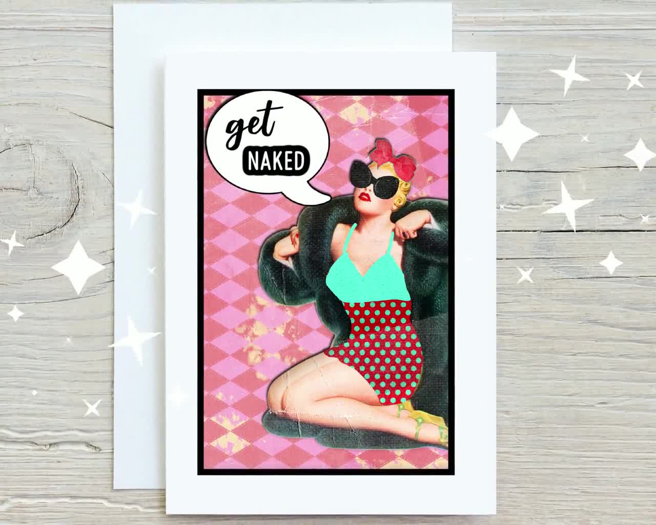 lesbian Valentines Day, Girlfriend Gift, Get Naked, Wife Anniversary,  Lesbian Birthday, Inappropriate Card, Mature Adult