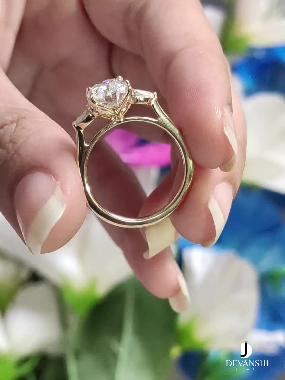 Customizable ANGARA GIA Certified Solitaire Opal Ring In Rose Gold