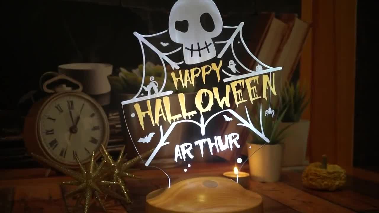 Halloween Totenkopf Lampe Dekor für Halloween Party, personalisiertes  Geschenk für Halloween, für Party, Dekoration für Halloween, Acryl  Halloween Licht - .de