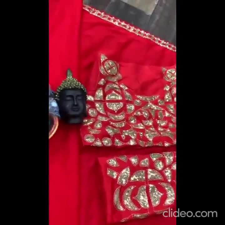 Dark Red Pleated Rangoli Silk Saree With Belt – Bahuji - Online