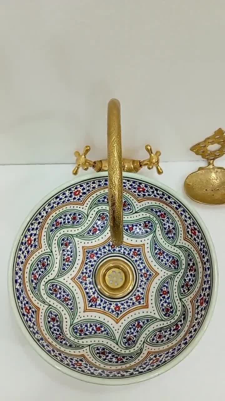 セラミック製バスルーム＆キッチンシンク - 手作り陶器製洗面台