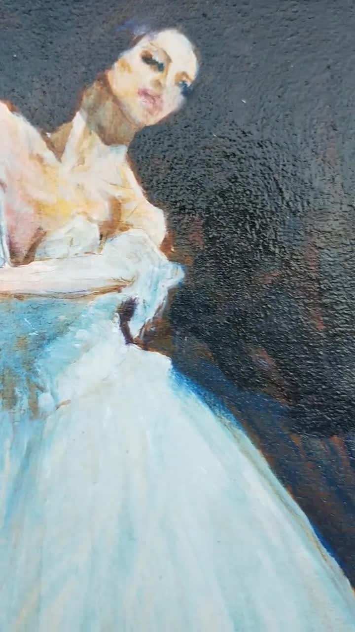 バレリーナ 油彩画 紫のドレス　油絵　30号　大型 バレリーナ 油彩画 紫のドレス 油絵 30号 大型 （バレリーナの