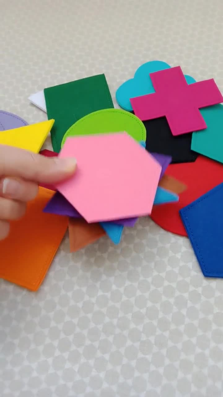 Felt Shape Magnets Fabric Refrigerator Shapes Felt Shapes Colorful Shapes  Kids Magnets Felt Educational Game Handmade Shapes 