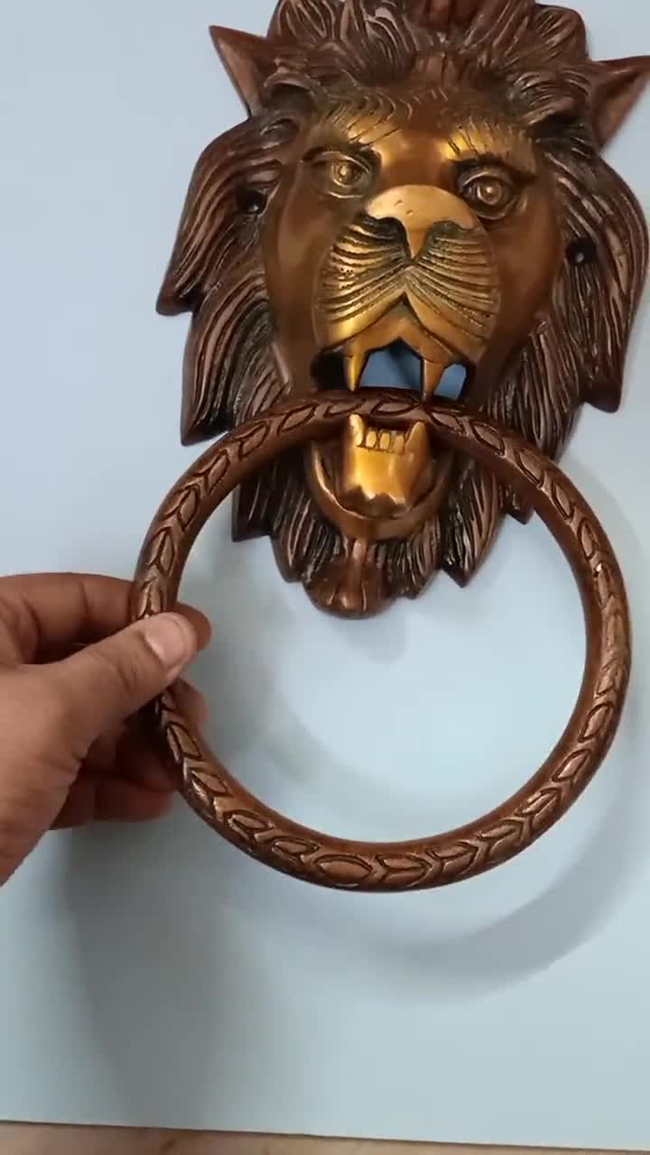 Battifiamma Leone In Ottone StonKraft - 6 Pollici, Artigianale, Per Porte E Cancelli - Foto 8