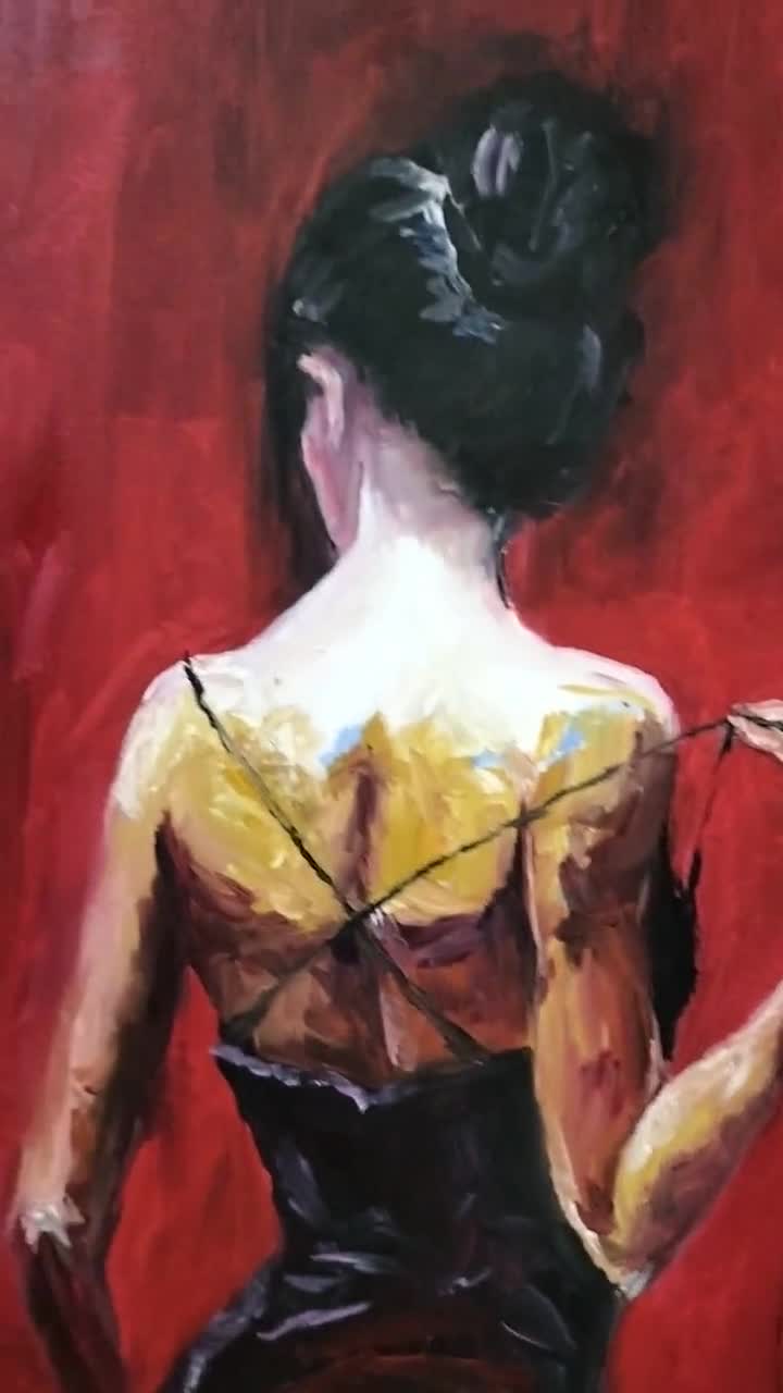 Woman in Black Dress Nude Body Painting Flamenco Art Feminine image pic