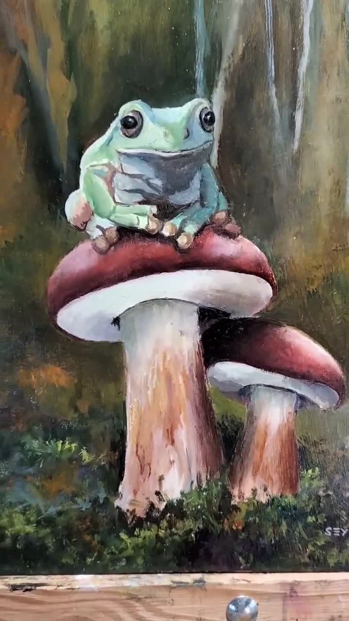 Mushroom Frog Creature online original painting