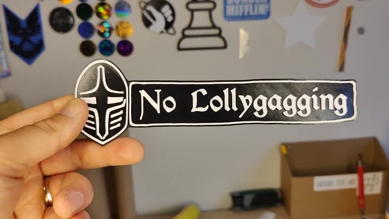 Skyrim Inspired no Lollygagging 3d Printed Sign 