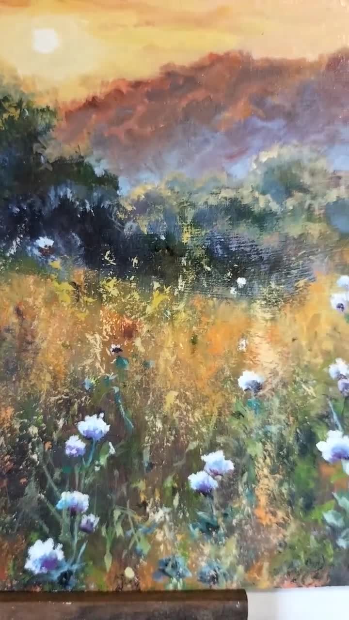 Summer Meadow - Floral Landscape Painting Fine Art Print - Julia Tanner Art