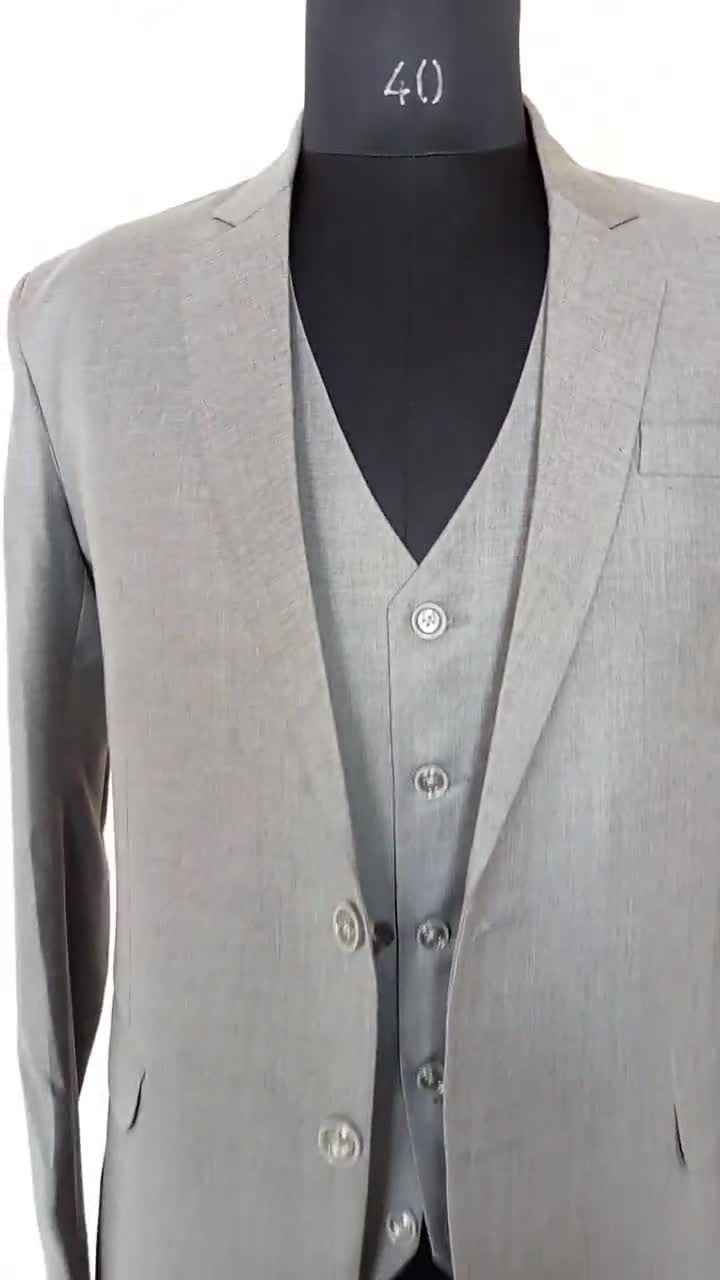 Traje de 3 piezas gris para hombres, ropa de boda para hombres, trajes de  fiesta Slim Fit Party Wear, mejor regalo para hombres, traje de 3 piezas,  ropa de oficina para hombres.