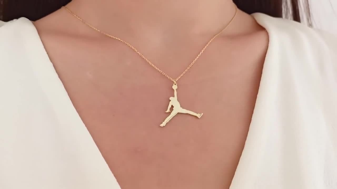 Buy Real 10K Solid Yellow Gold Michael Jordan Jumpman Pendant With 2.5mm  Rope Chain Necklace Set, Jordan Charm Pendant, Gift for Him & Her Online in  India - Etsy