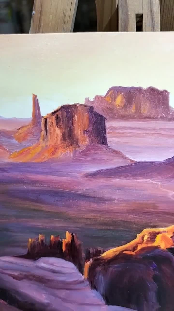 Monument Valley Oil Painting Original Arizona landscape Art Painting Utah mountain Western Landscape Countryside outlet Wall Art Canyon clouds Art