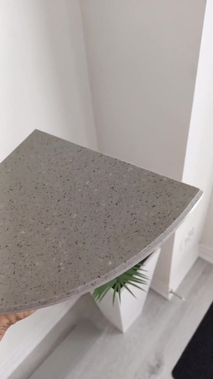 Corner Shelf Made of Corian Solid Surface Vanity Sink Corner Tray in Strom  Granite Color Bathroom Shampoo Holder 