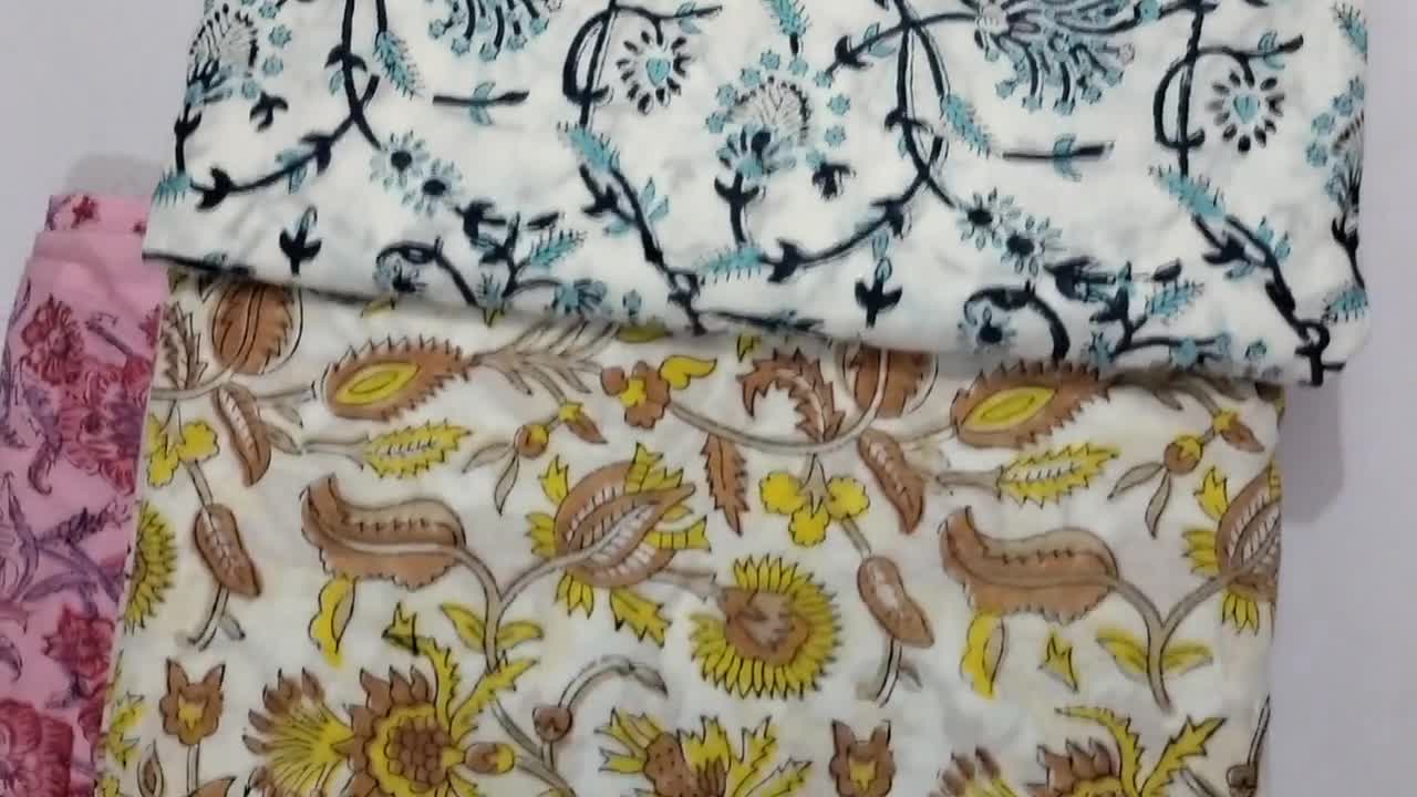 Butterfly Indian Fabric by Yard Indian Handmade Cloth Material