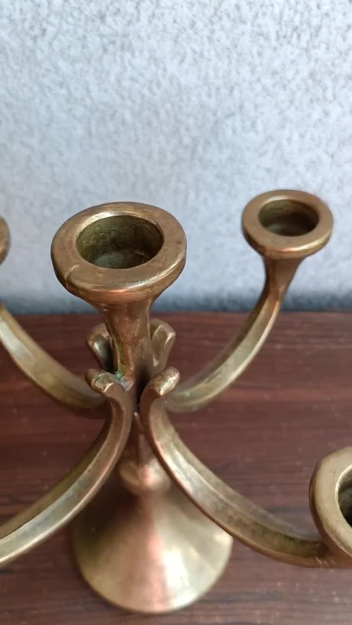 Vintage Brass 5 Arm Candelabra 