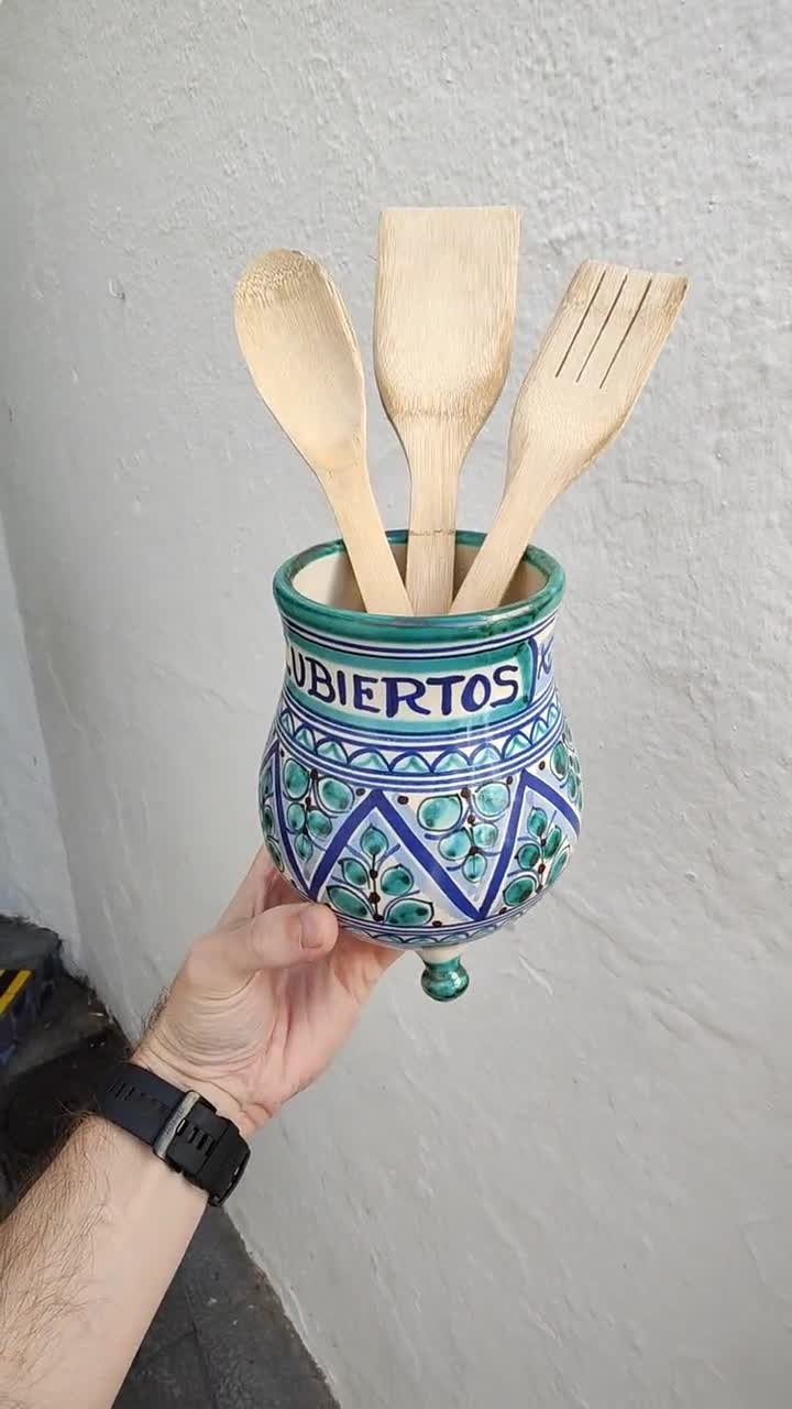 Pot for Kitchen Utensils 20cm.8 Hand Painted 