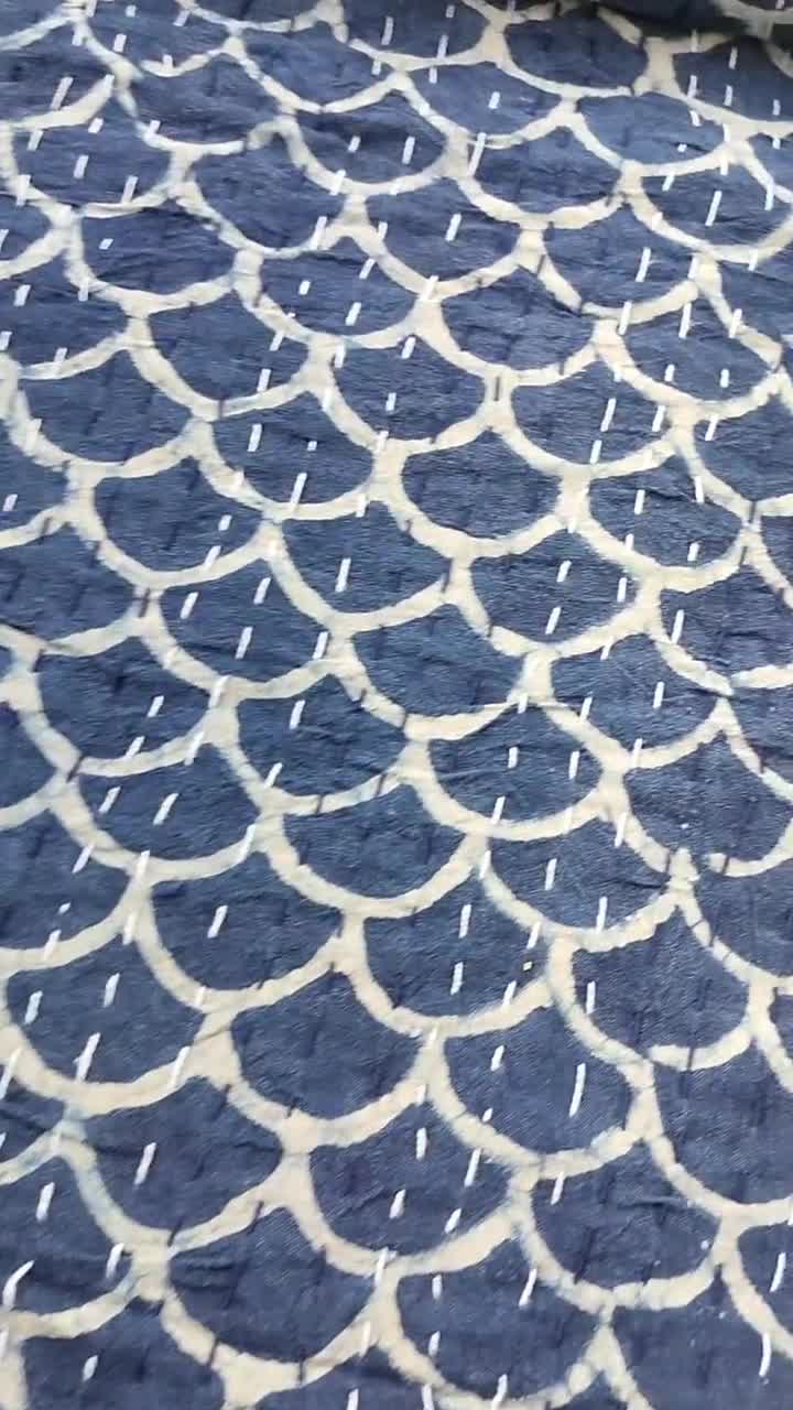 De Etnische ambachten Hand Blok Print Kantha Bedsprei, Handgemaakte