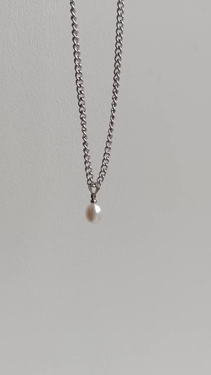 Mens Pearl Necklace,real Pearl Beaded Charm Chain Choker,y2k