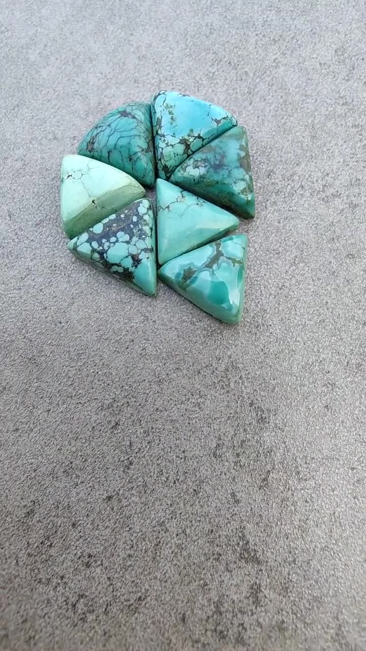 Natural Tibetan Turquoise Triangle Cabochon: AAA+ Quality Gemstone