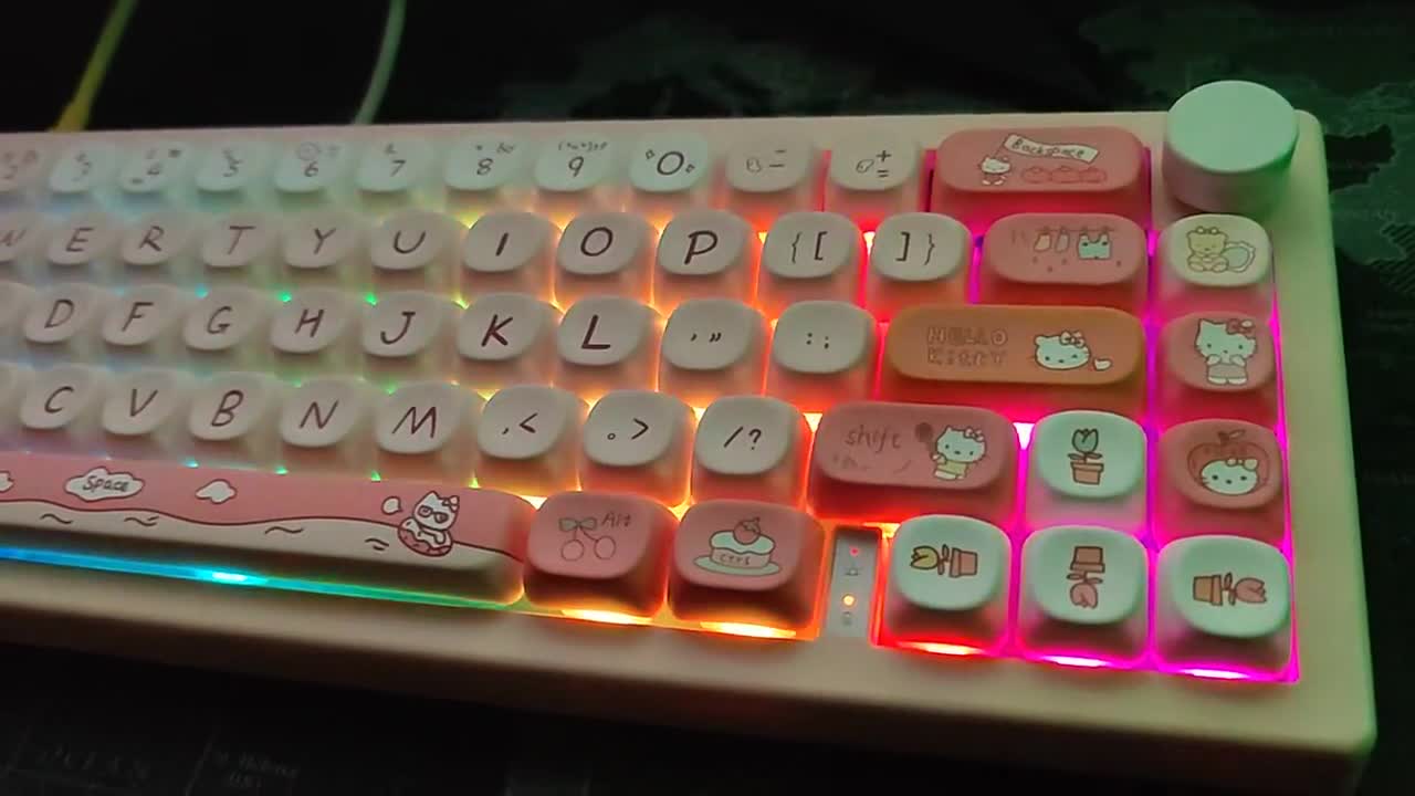 Hello Kitty Retro Keyboard English/Korean - outlet Pink