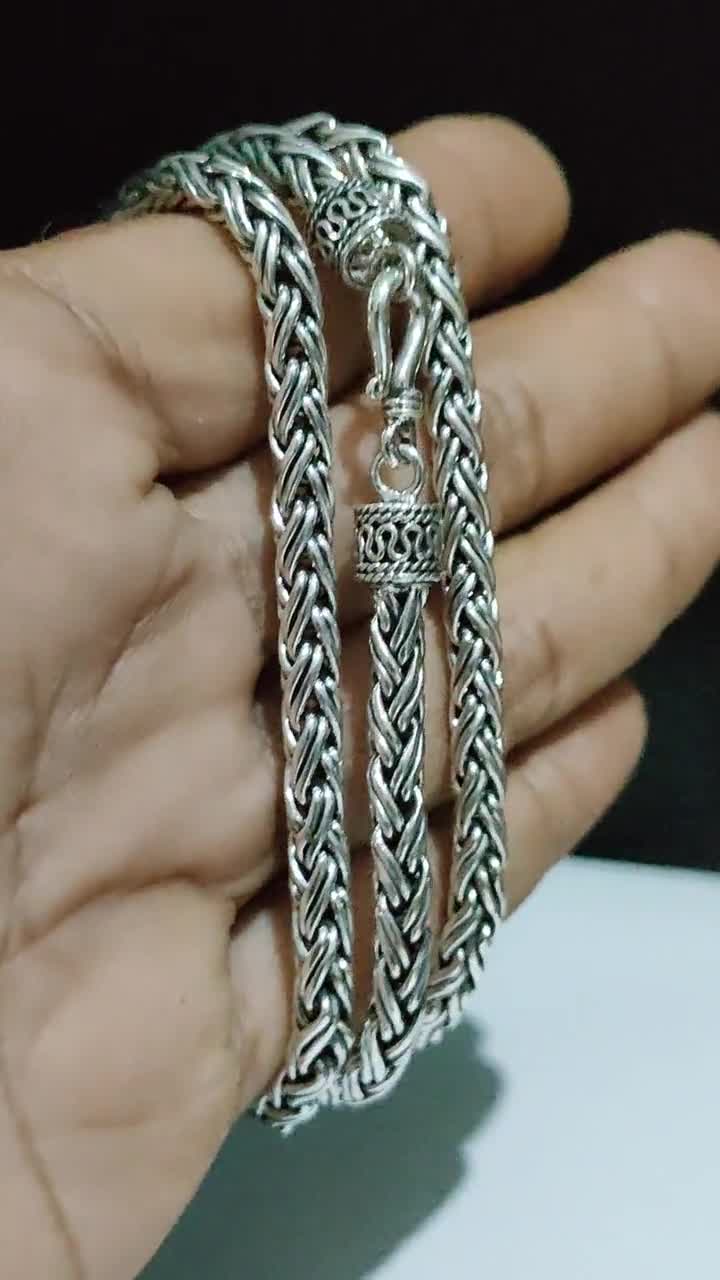 5mm 999 Pure Silver Foxtail Chain - Bali Silver Necklace - Etsy