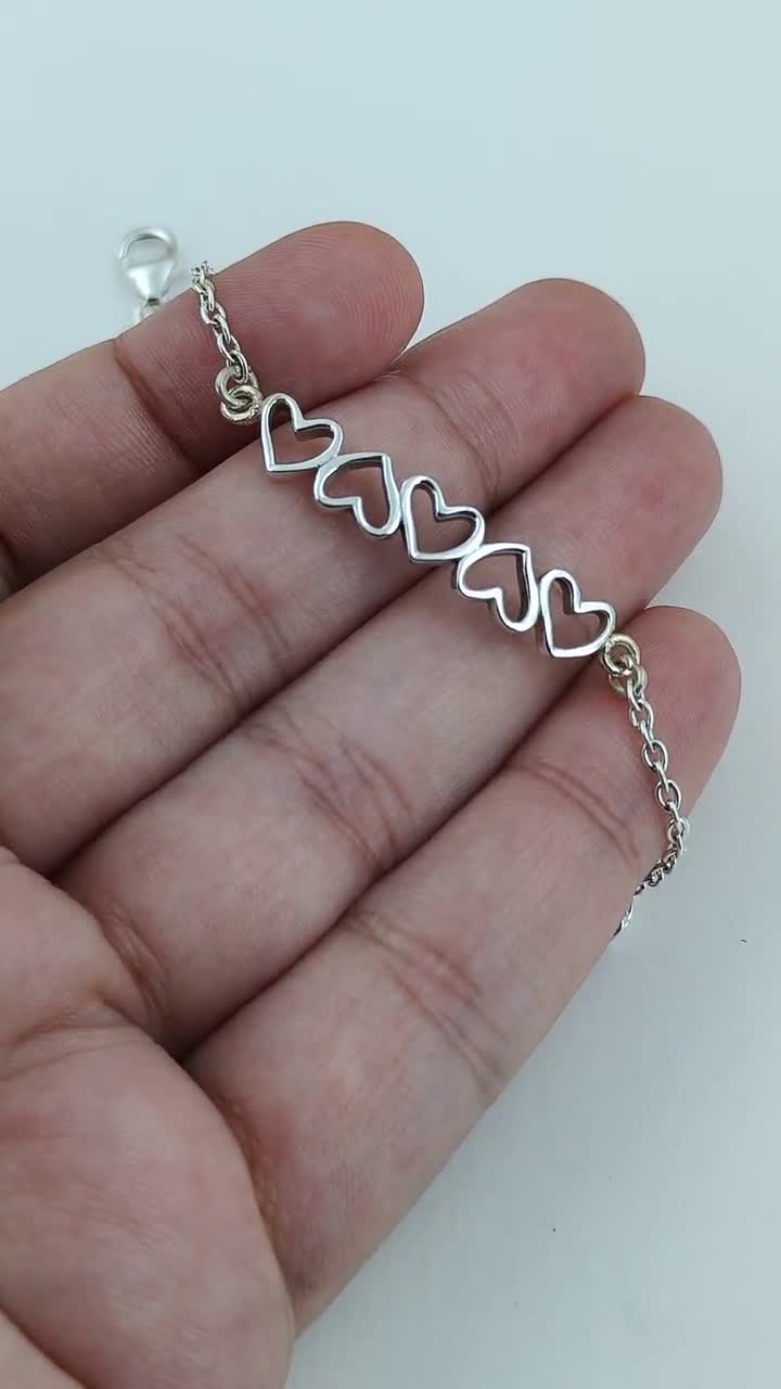 Heart to Heart Bracelet, 925 Sterling Silver Bracelet