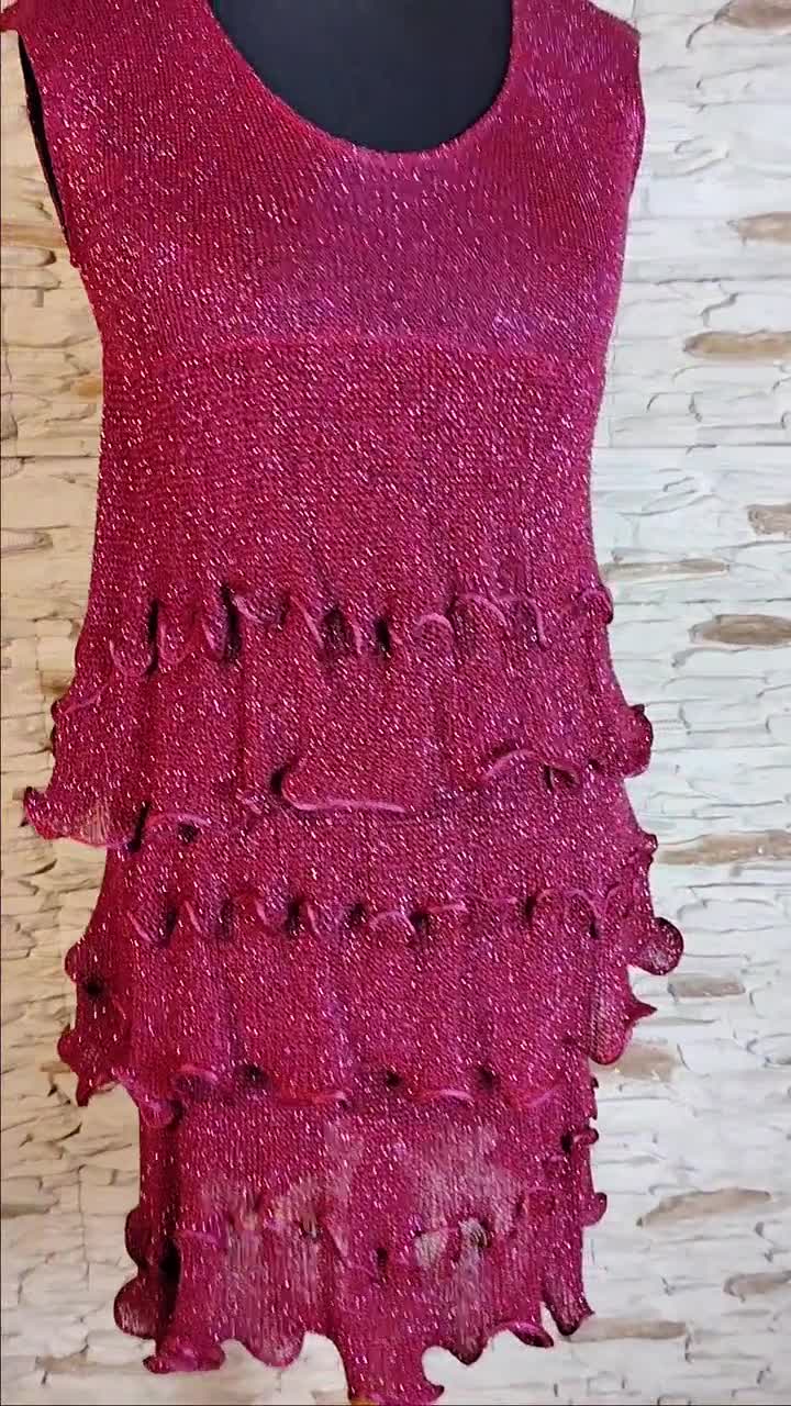 metallic thread knit dress METALLIC THREAD KNIT DRESS