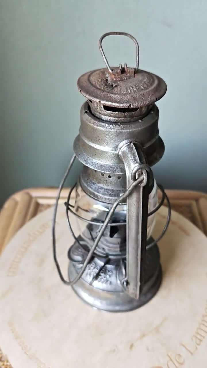 Beautiful Vintage Weathered Storm Lamp, Storm Lantern, Feuerhand