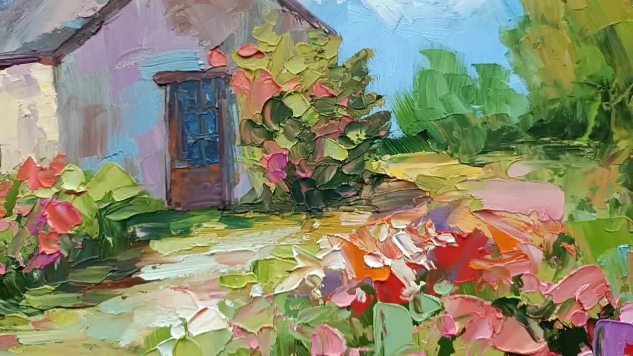 Ireland Painting Irish Cottage Original Art Landscape Impasto Oil