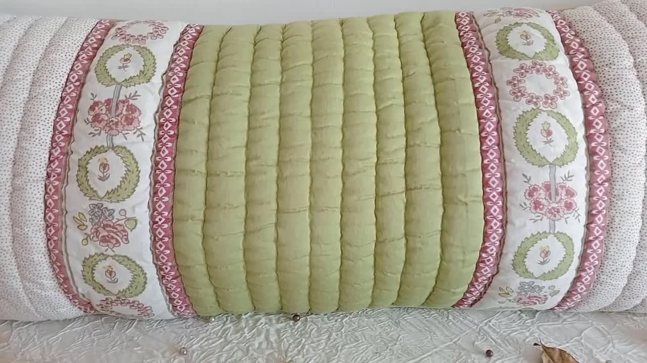 Shabby Chic Vintage Style Rectangular Printed Quilted Cotton