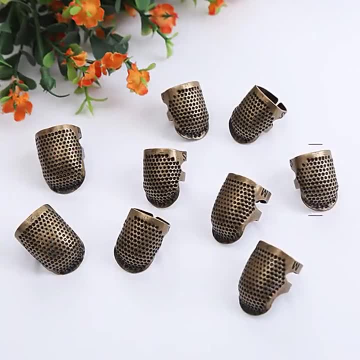 5pcs/set Adjustable Thimble Retro Armor Finger Protect Needle Ring  Golden/Silver/Colorful Metal Sewing Crochet Craft S/M Gift - AliExpress