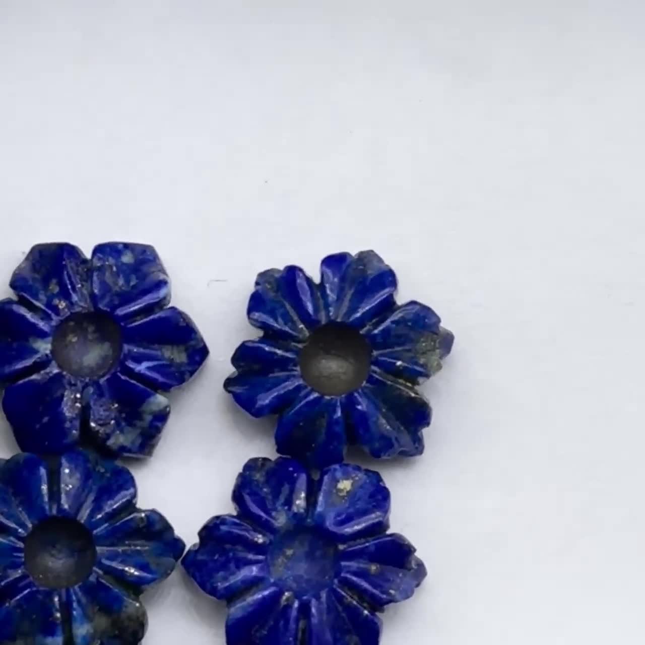 天然ラピスラズリの花の形の宝石、AAAラピスラズリの彫刻石