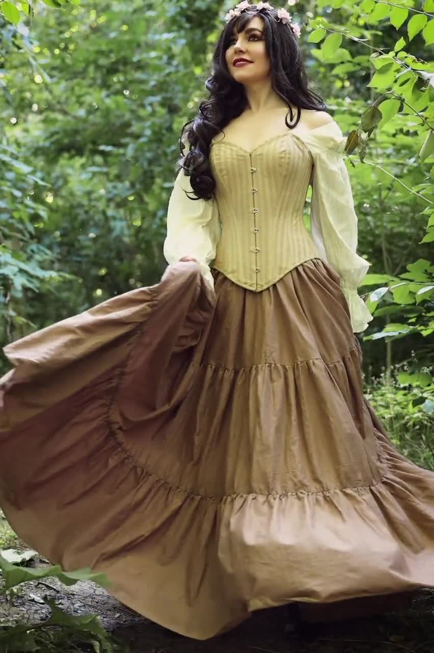 Campesino Medieval / Renacentista Sobre Vestido Con Traje De Chemise / Cosplay - España