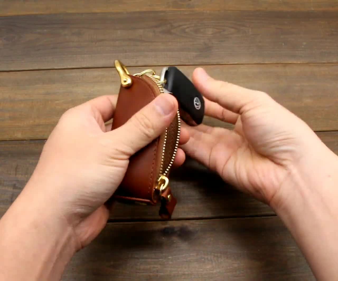 Leather Zipper Car Key Case  Keys Origanizer Keychain – POPSEWING®