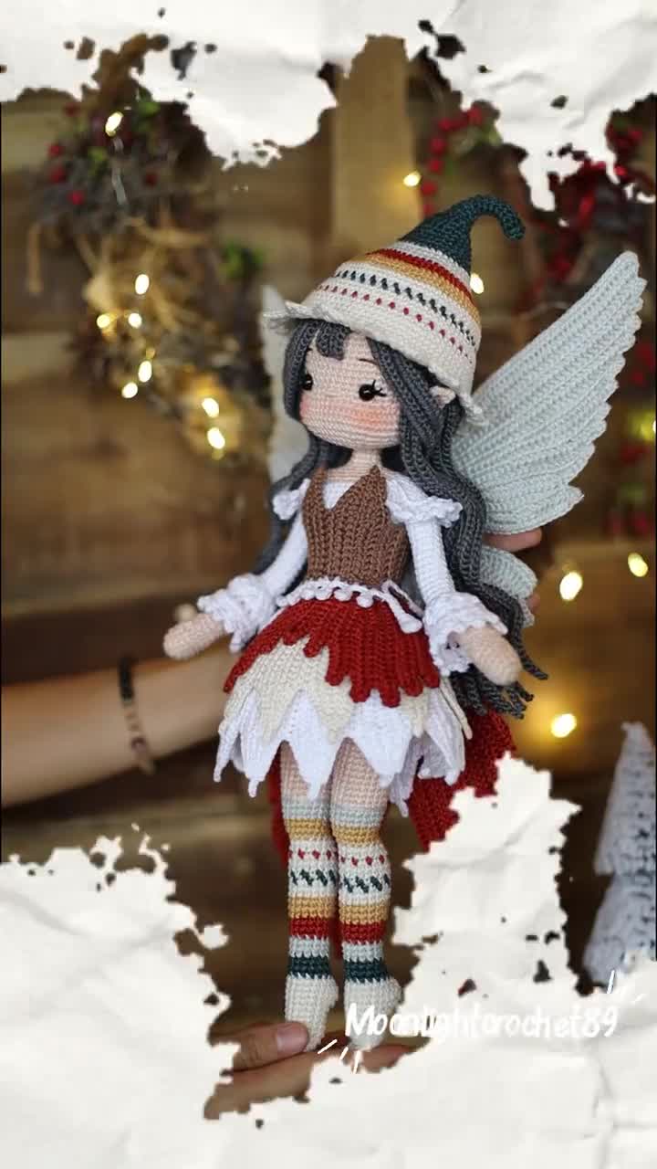 Christmas Fairy Crochet Doll Pattern, Eiralia Amigurumi Doll PDF