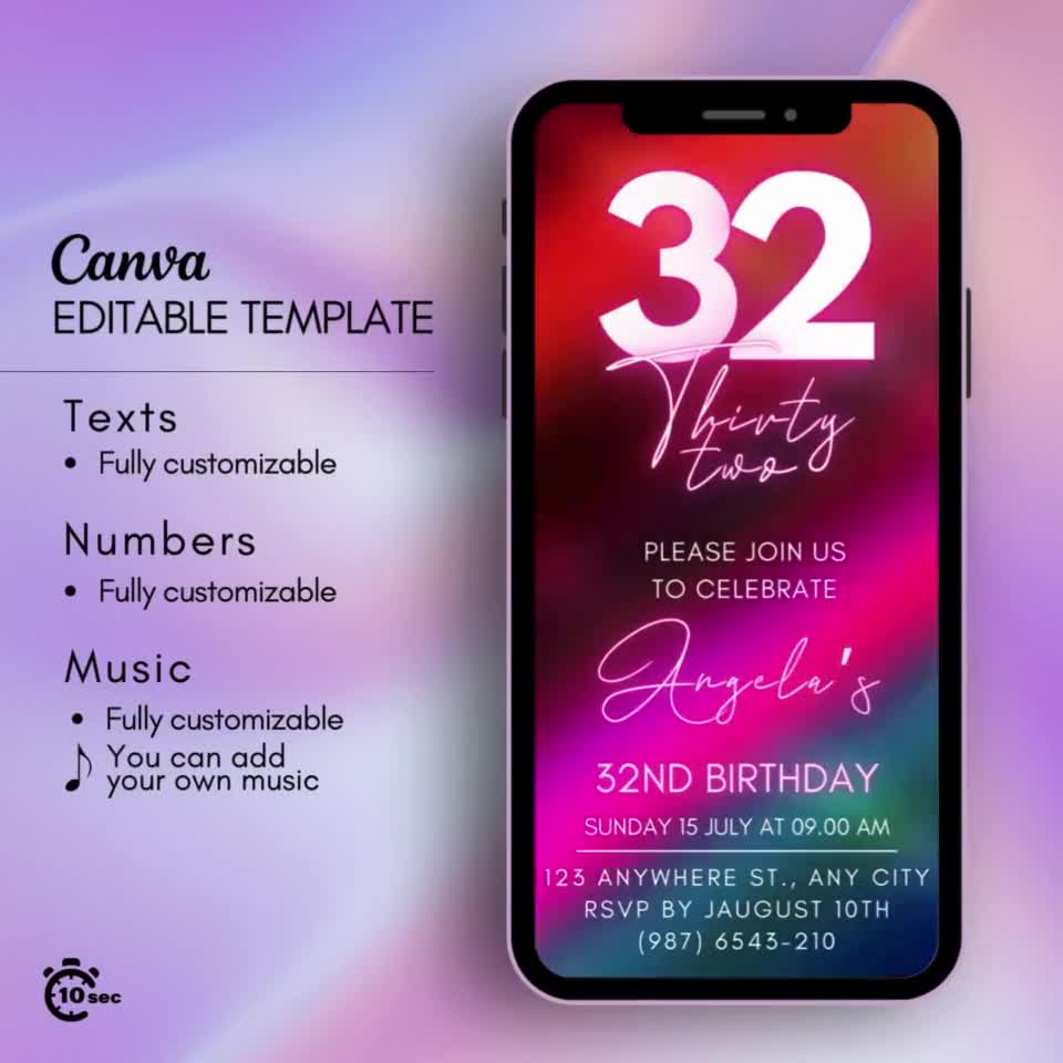 Invito modificabile per il 18° compleanno, invito rosa e nero, palloncino rosa 18, glamour, glitterato, invito stampabile o con testo - Italia