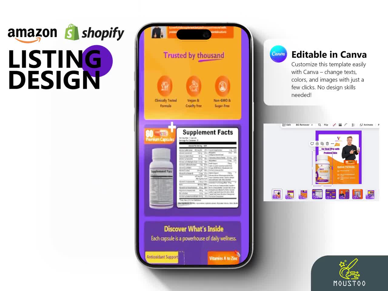 Amazon A+ Content Canva Template, EBC Design (Editable) video poster