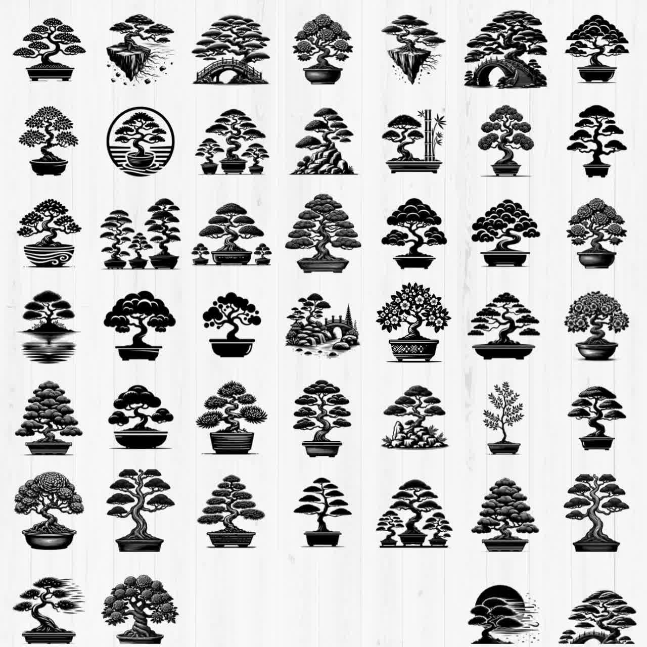 Bonsai Tree SVG Bundle: Zen Garden Clipart, Cricut Cut Files (commercial  Use) - Etsy