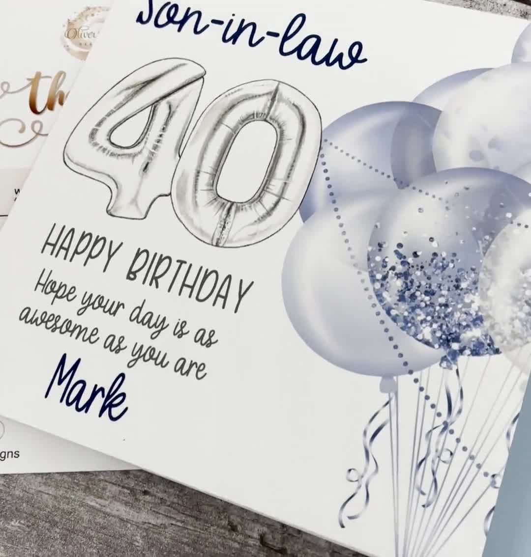 Tarjeta de cumpleaños número 40 para hombres y mujeres, fiesta de globos,  tarjetas de feliz cumpleaños para hombre de 40 años, mujer, hermano