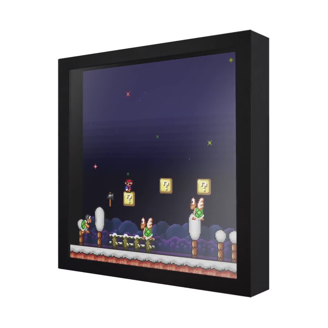 Super Mario Bros.: the Lost Levels SNES 3D Shadow Box for Gamers Handmade  Wall Art Unique Gaming Gift Retro Video Game Decor 