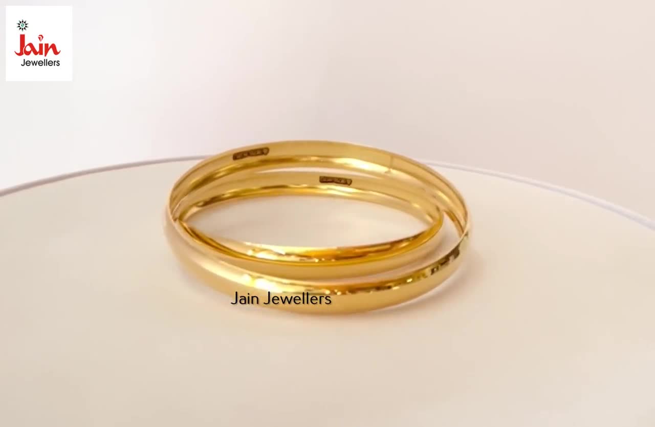 アクセサリー Simple Gold Bangle K10YG 14K, 18K, 22K Real Yellow Gold Plain High Polish Bangles