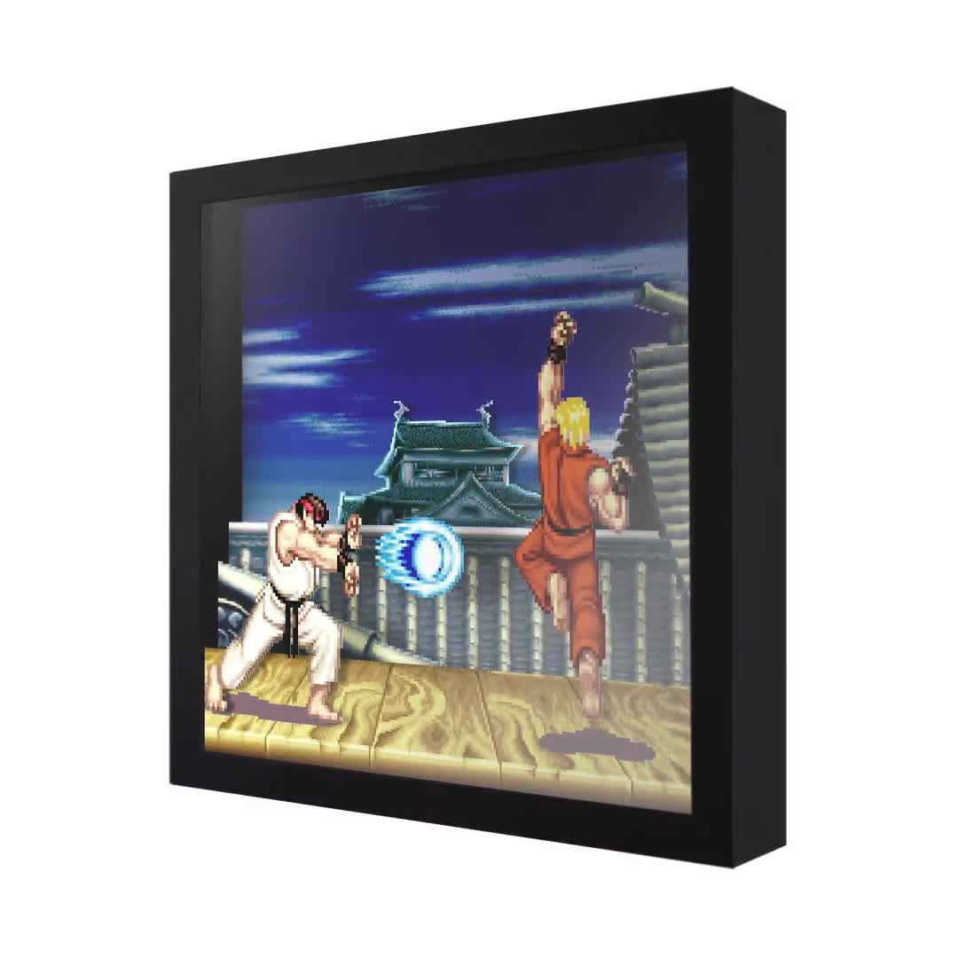 Street Fighter Shadowbox Art - Blanka vs. Ken